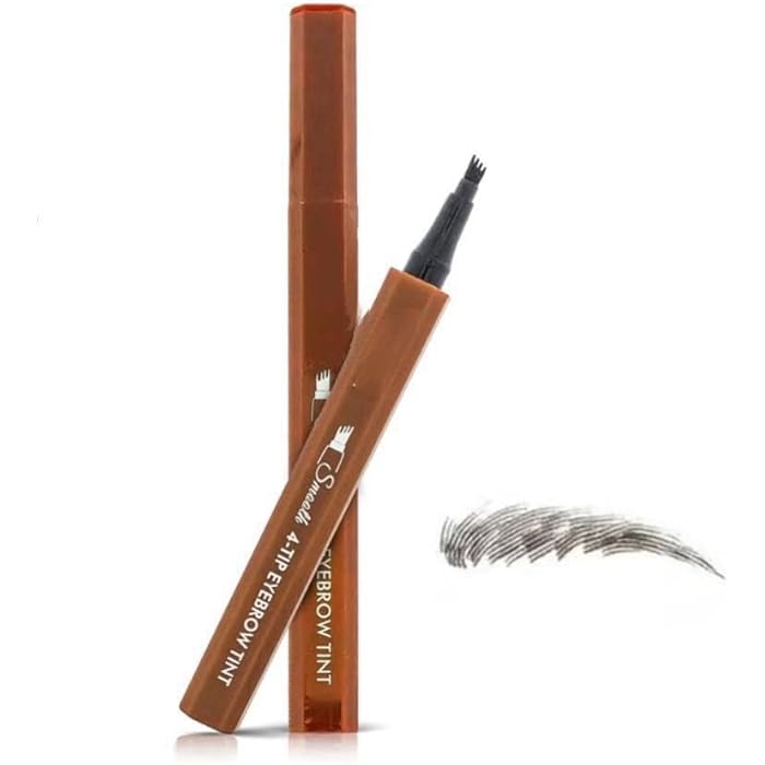 Liquid Eyebrow Pen, Waterproof Microblading Eyebrow Pencil with a Micro-Fork Tip Applicator, Creates Natural Looking Brows Effortlessly-DARK BROWN - Image 1